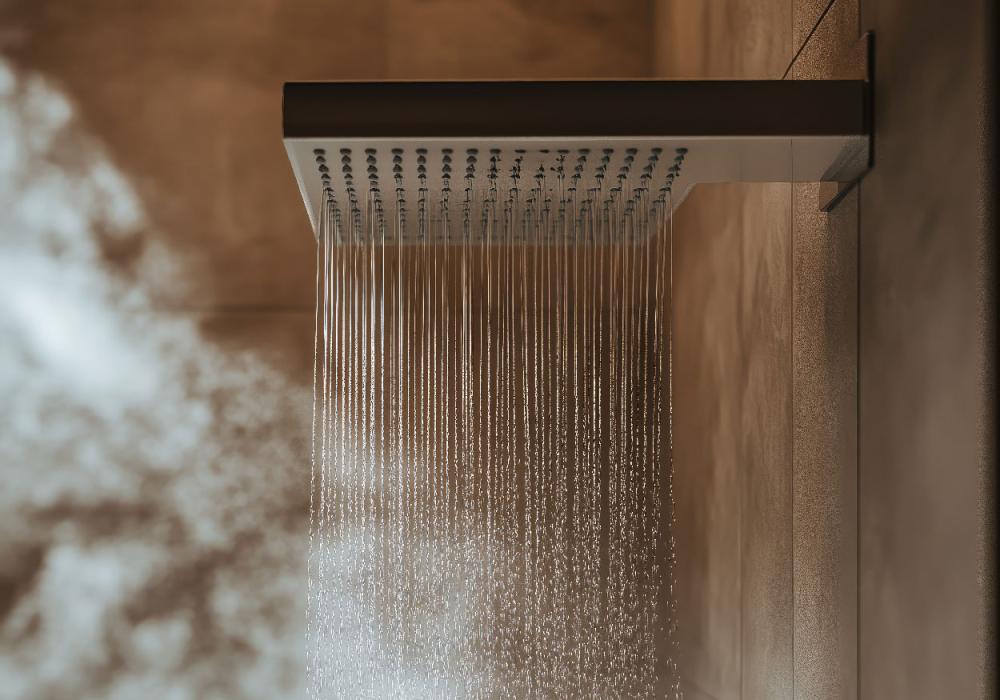 Steamy hot water in shower