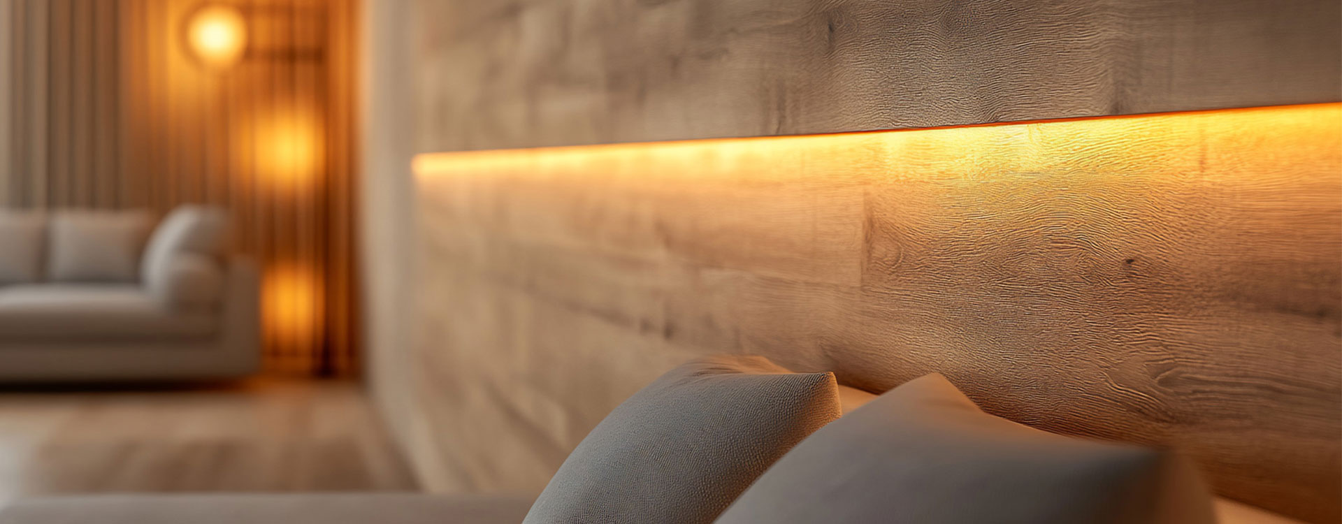 Warm bedroom lighting